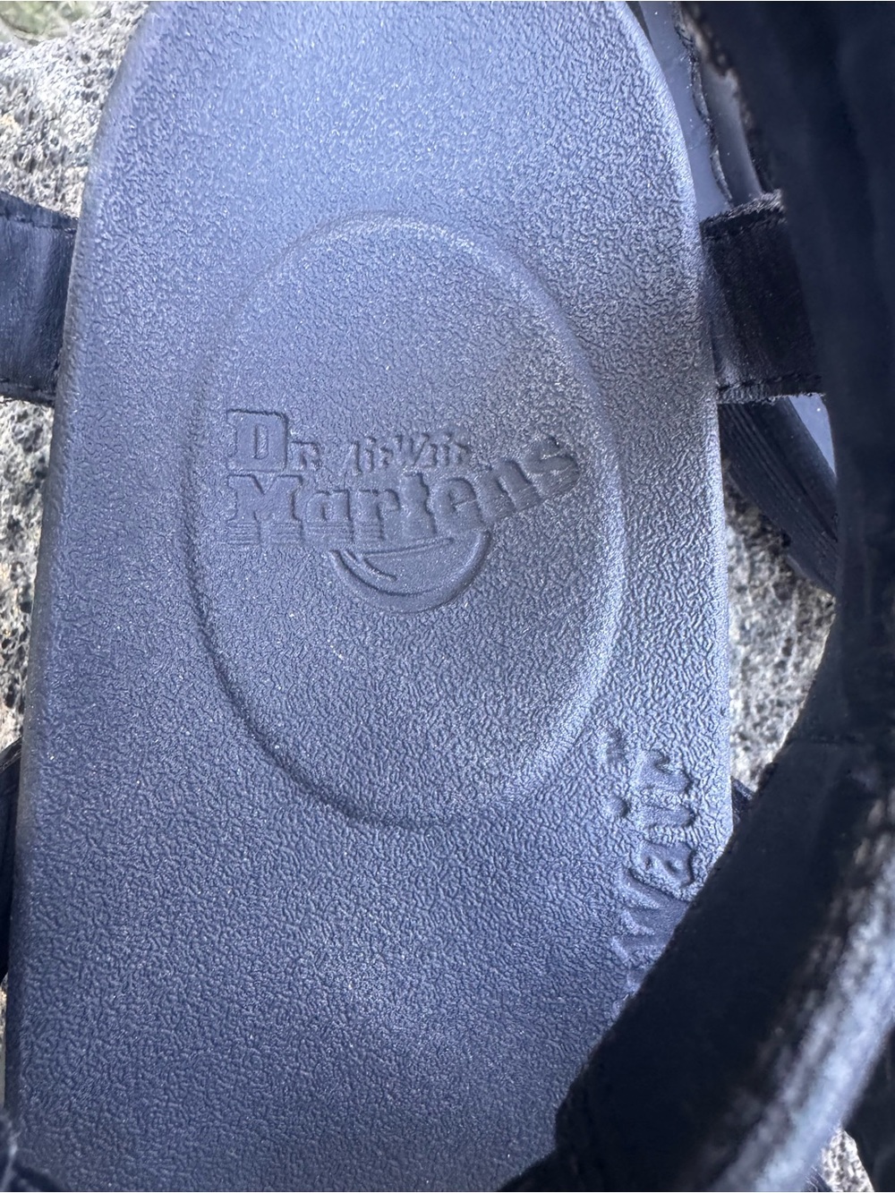 Dr. Martens Black Leather Strappy Sandals with Black Stitching, Size 8 - Picture 11 of 12